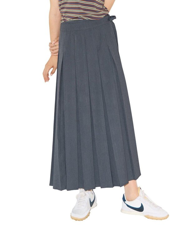 Green Parks ■ＷＩＴＨ　ＫＵＲＵＭＩ．Ｎ　プリーツロングスカート Charcoal Gray