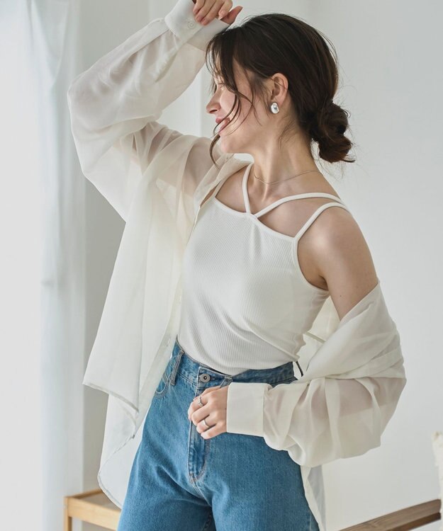 WEGO 【カップ付き】nachumoreホルターネックキャミ ホワイト