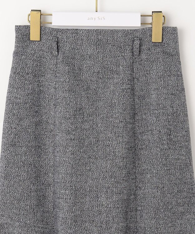 ANY SIS 【洗える】ラメツイードナローフレア スカート モノトーン系