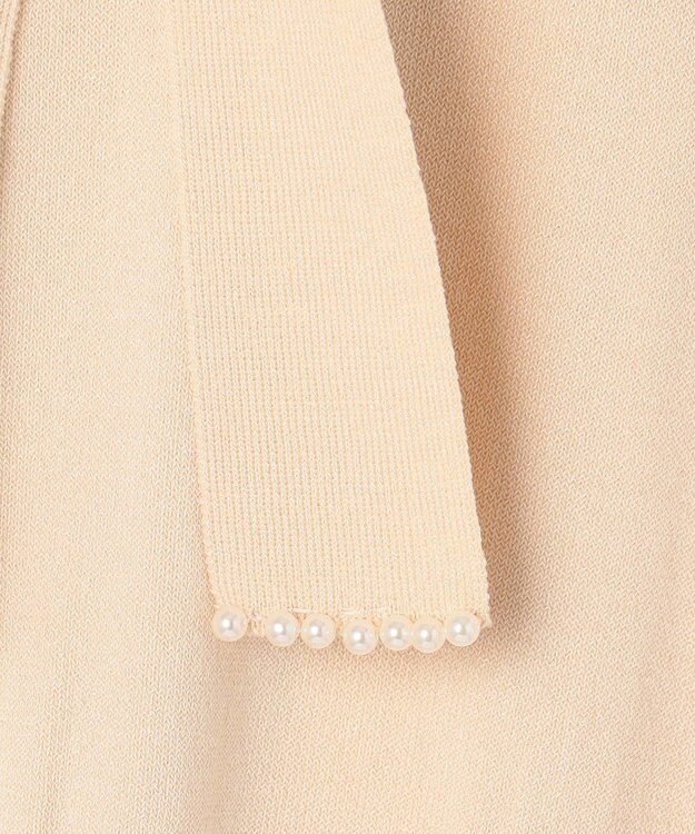 Feroux 【洗える】プチパールボウタイ ニット アイボリー系