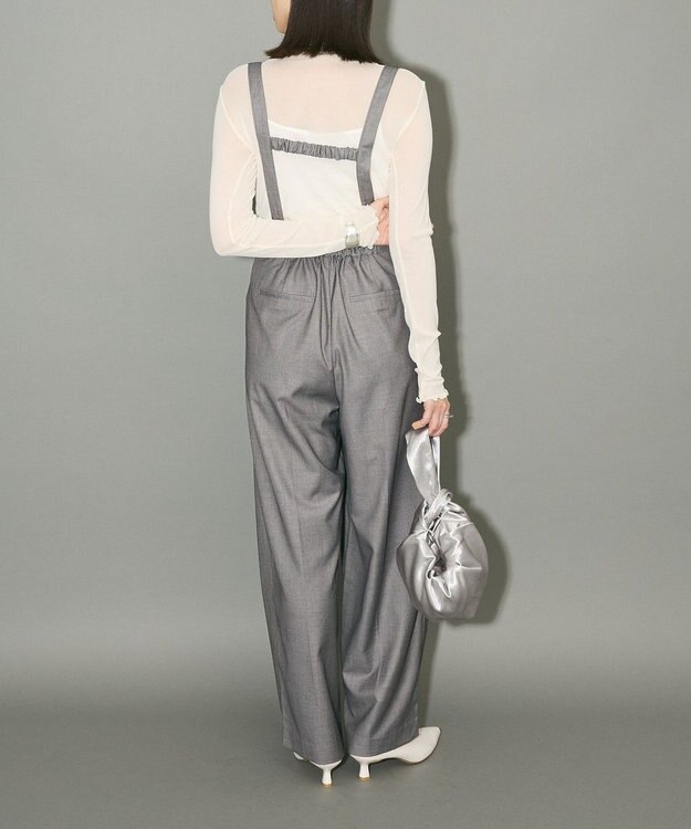 Green Parks サスペンダー付タックパンツ Gray