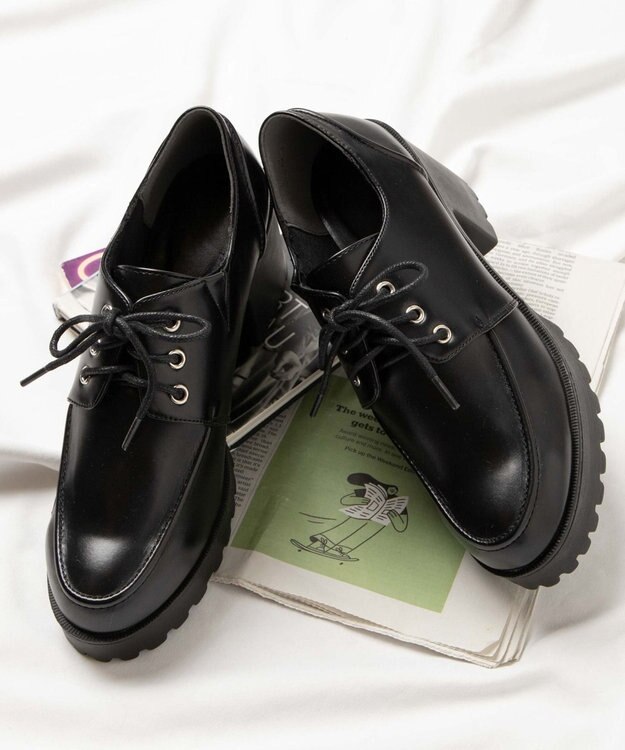 WEGO レースアップヒールシューズ ブラック