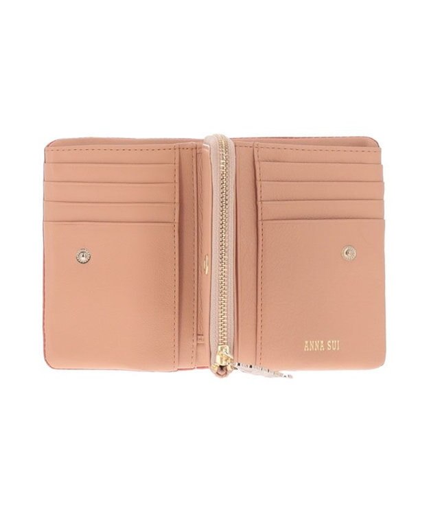ANNA SUI マープル 内Lファスナー二つ折り財布 サーモン