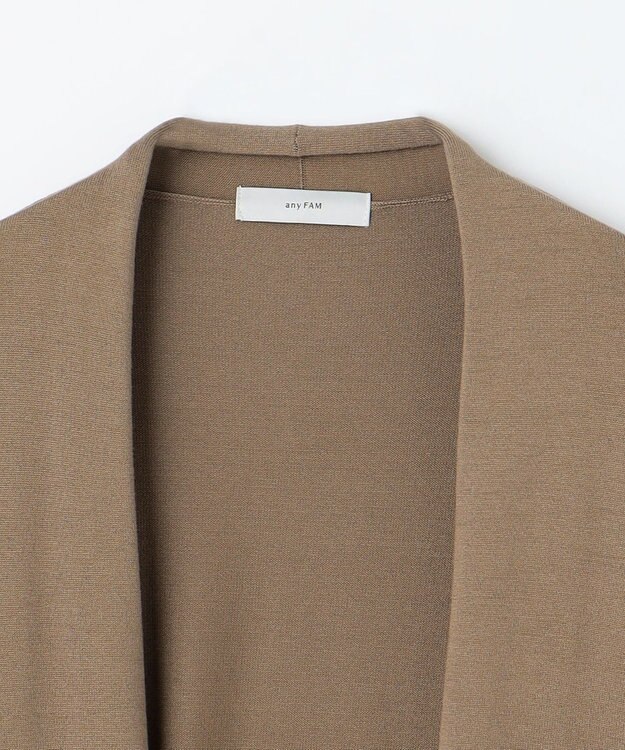 ANY 【洗濯機可】リブスリーブカーディガン キャメル