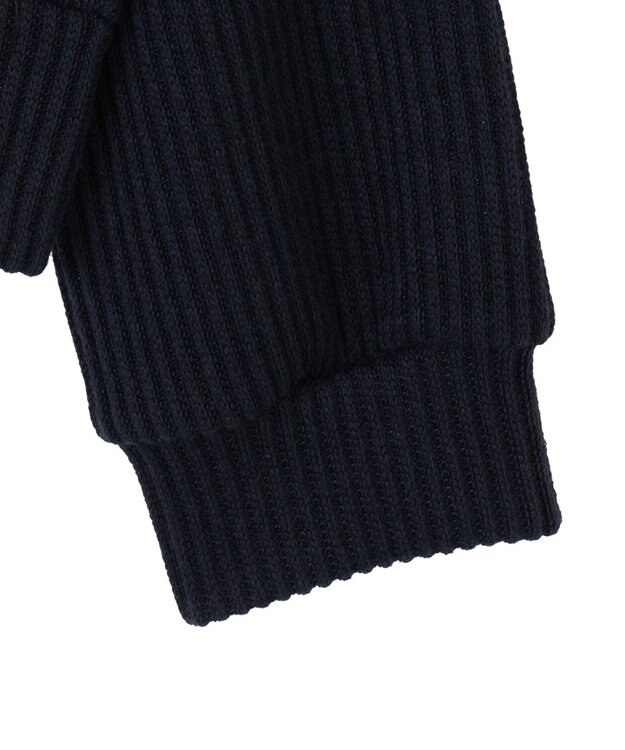 WEGO バイカラーニットジップパーカー ネイビー