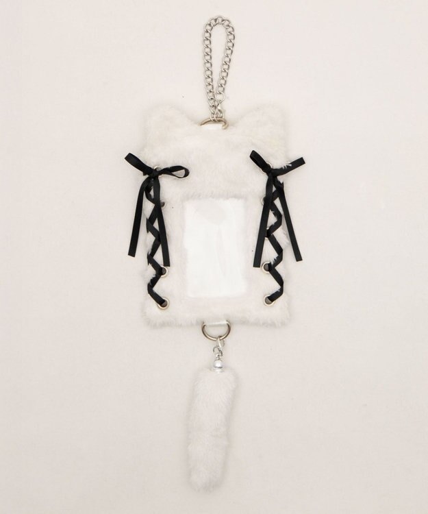 WEGO 【痛バ＆推し活グッズ】なりきりネコカードホルダーキーホルダー ホワイト