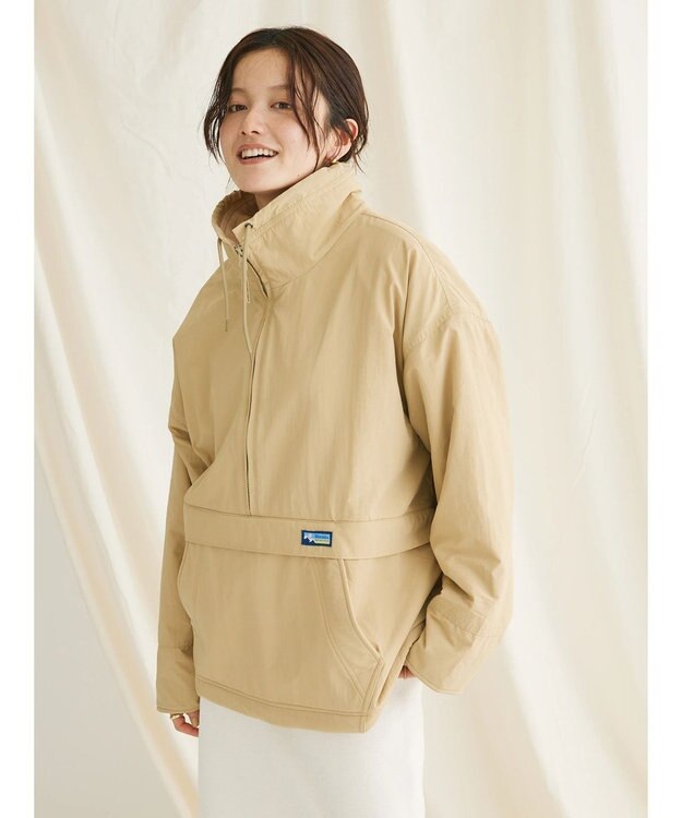 CRAFT STANDARD BOUTIQUE ナイロン×裏フリースアノラックブルゾンＬ／Ｓ Beige