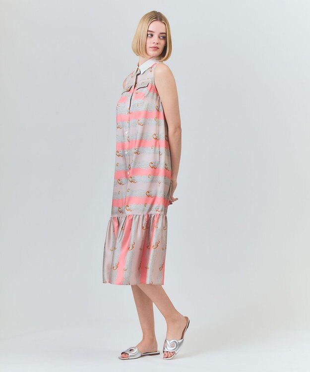 GRACE CONTINENTAL ロープボーダーワンピース ピンク