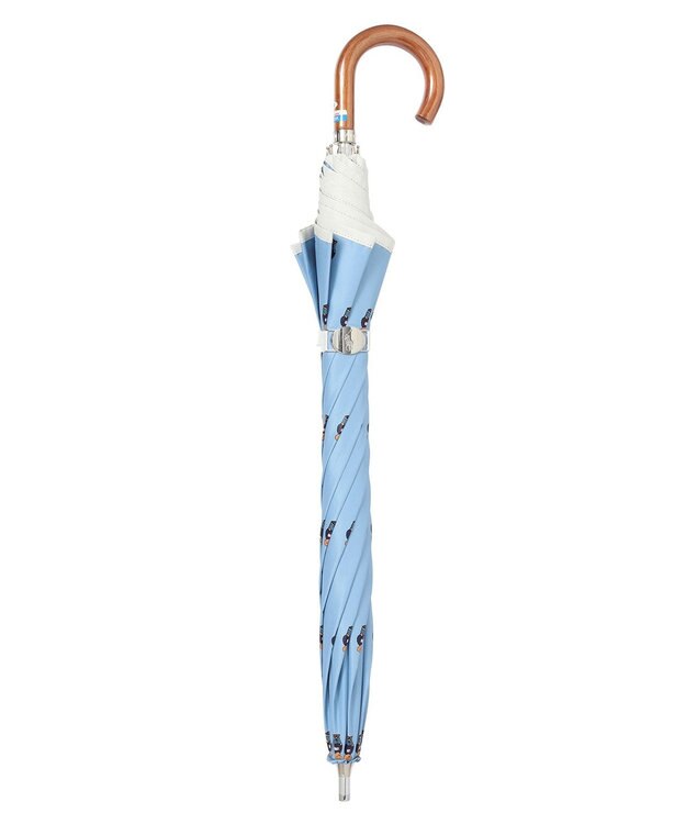 MOONBAT POLO RALPH LAUREN 晴雨兼用日傘 長傘 ポロベアプリント／一級遮光 遮熱 UV サックスブルー＆ベアＰｔ×オフ