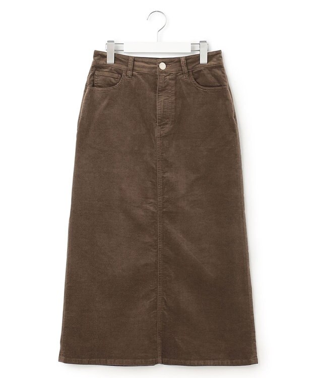 23区 【洗える】23区DENIM ベルベットストレッチ Aライン スカート モカ