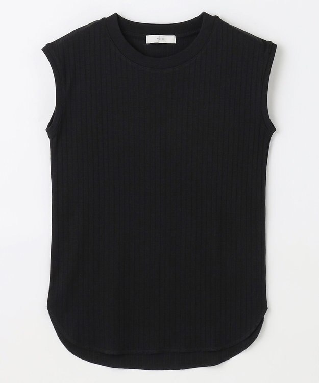 ANY L 【洗濯機可/接触冷感/UVカット】汗ジミ防止テレコノースリーブプルオーバー ブラック