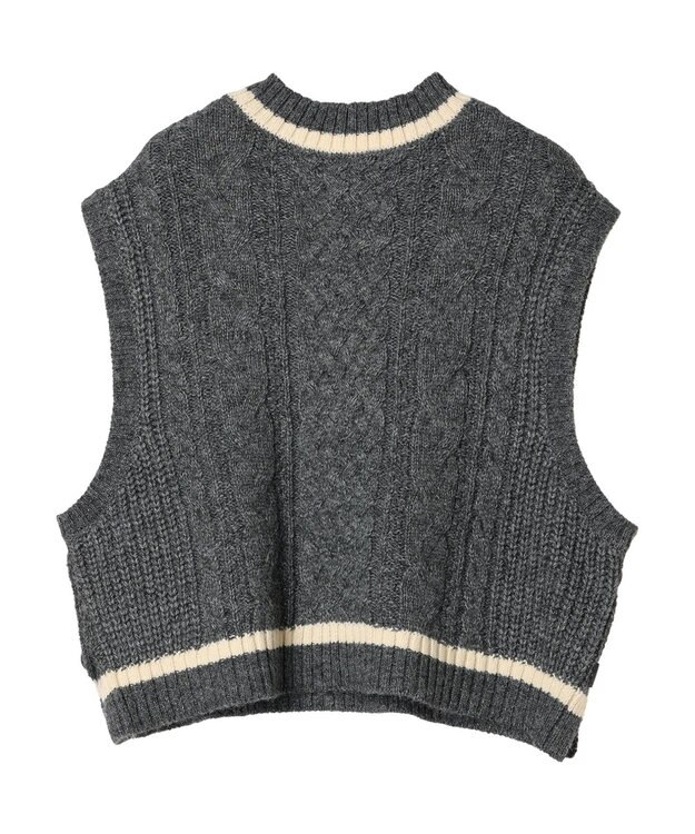 CRAFT STANDARD BOUTIQUE ２ＷＡＹケーブルニットベスト Gray