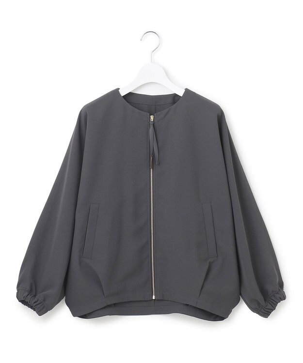 J.PRESS YORK STREET 【WOMEN】ジャージライクツイル ドルマンブルゾン グレー系