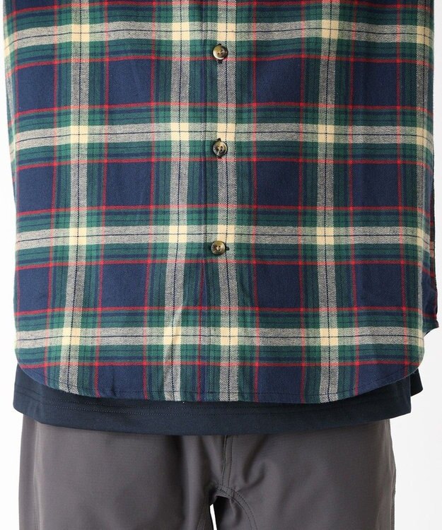 Columbia Columbia/ フレアガンストレッチフランネルシャツ /コロンビア Coll Navy Two Lane Tartan