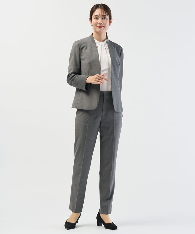 J.PRESS LADIES S バックサテンジョーゼット カットソー ライトグレー系