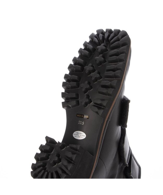 MODE ET JACOMO <D'ICI>スクエアトゥベルトデザインショートブーツ ブラック