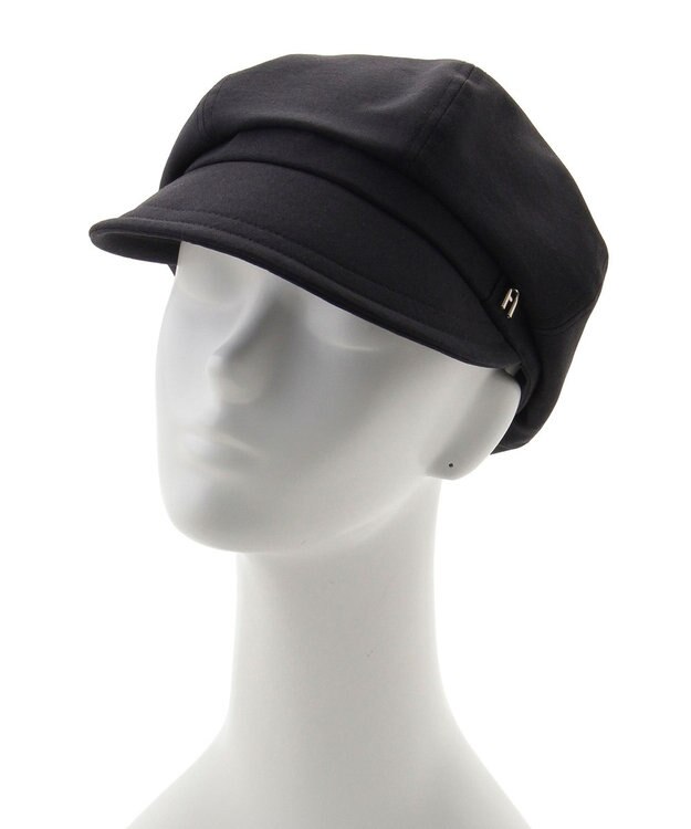 MOONBAT 【遮光100％/遮熱/UVカット】FURLA(フルラ)アーチロゴ キャスケット 帽子 無地 サイズ調整可能/手洗い可能/日本製 ブラック