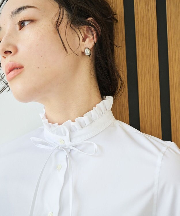 #Newans フリルカラーノーブルブラウス ホワイト