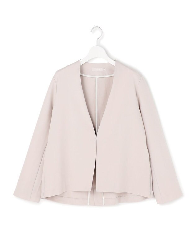 ICB L ナイロンストレッチポンチ ノーカラージャケット トープ