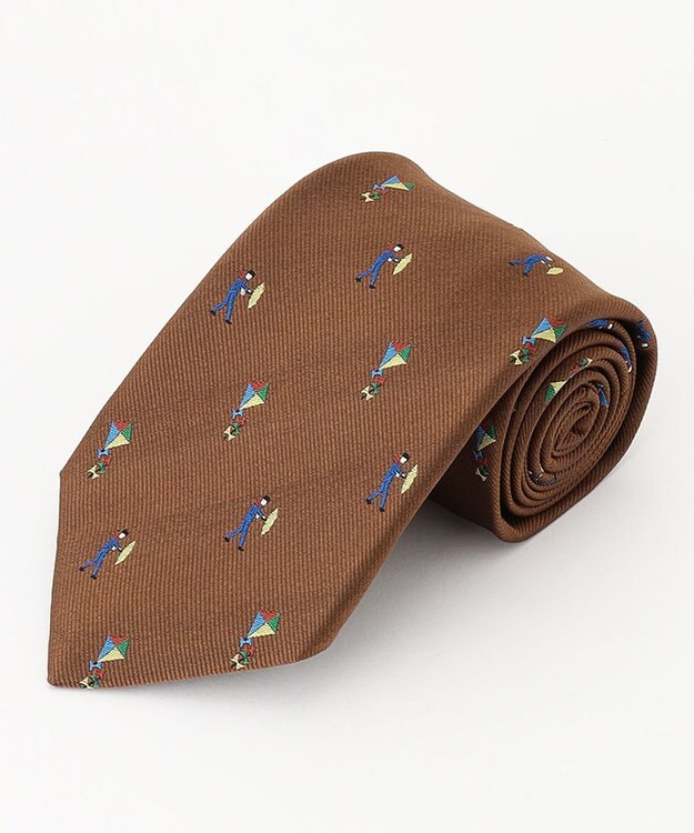 J.PRESS MEN ジョークタイ/ チャーチルの名言 ブラウン系8