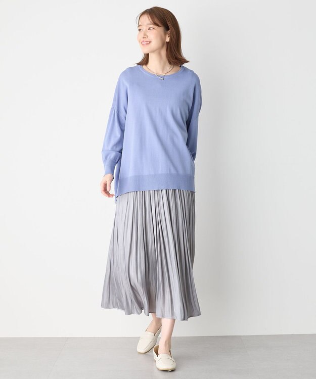 ANY ゆるチュニックニット サックス