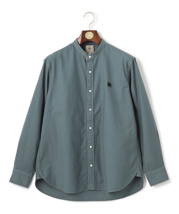 J.PRESS MEN 【大人気バックブル】バンドカラー オックスフォードガーメントダイシャツ スモーキーグリーン系