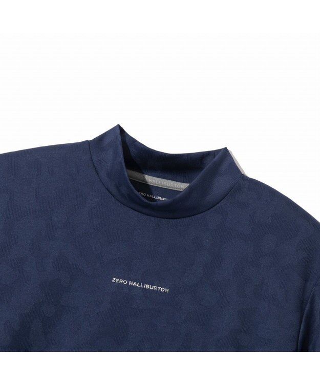 ZERO HALLIBURTON エレガントカモ柄ジャガードモックネックTシャツ ZHG-M5S8b 82957 ネイビー