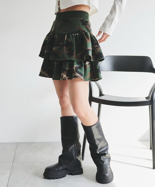 WEGO スウェットフリルスカパン 柄1