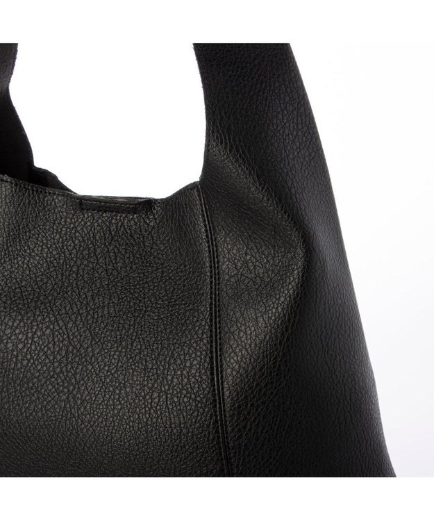 UNBILLION カシュカシュ cachecache / セミ合皮ホーボーバッグＬ ブラック