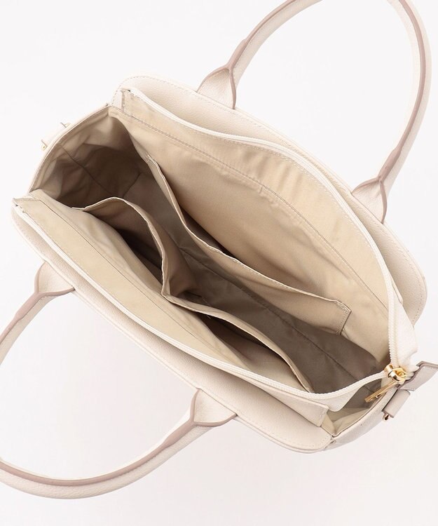 ANY SIS 【2WAY】ベルトバックルラウンドミディトート バッグ アイボリー