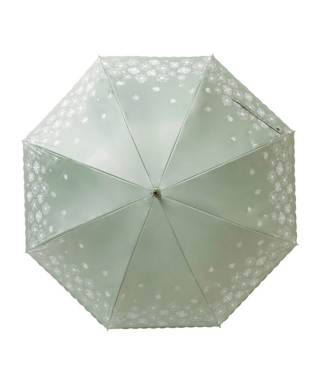 MOONBAT 【一級遮光/晴雨兼用日傘】ランバン オン ブルー (LANVIN en Blue)  長傘 日傘 フラワーグリッター ミントグリーン