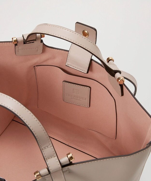 TOPKAPI 【TREASURE TOPKAPI】スムースレザー ダブルハンドル トートバッグ アイボリー