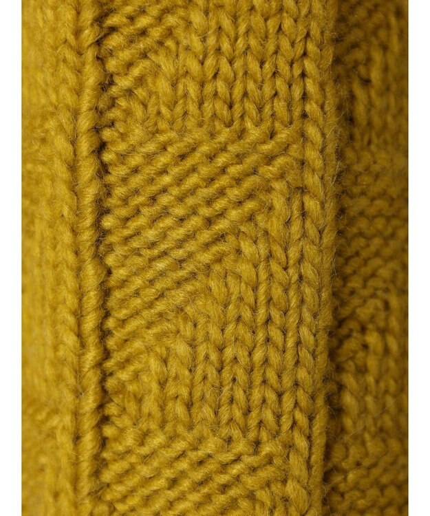 AMERICAN HOLIC スクエア柄Ｖネックニットカーディガン Mustard