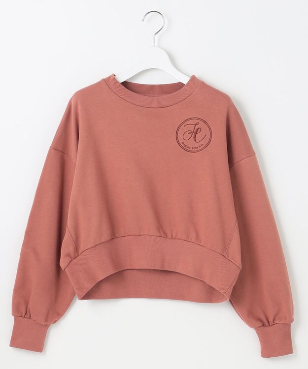 Feroux 【洗える】ロゴ刺繍裏毛 プルオーバー ピンク系