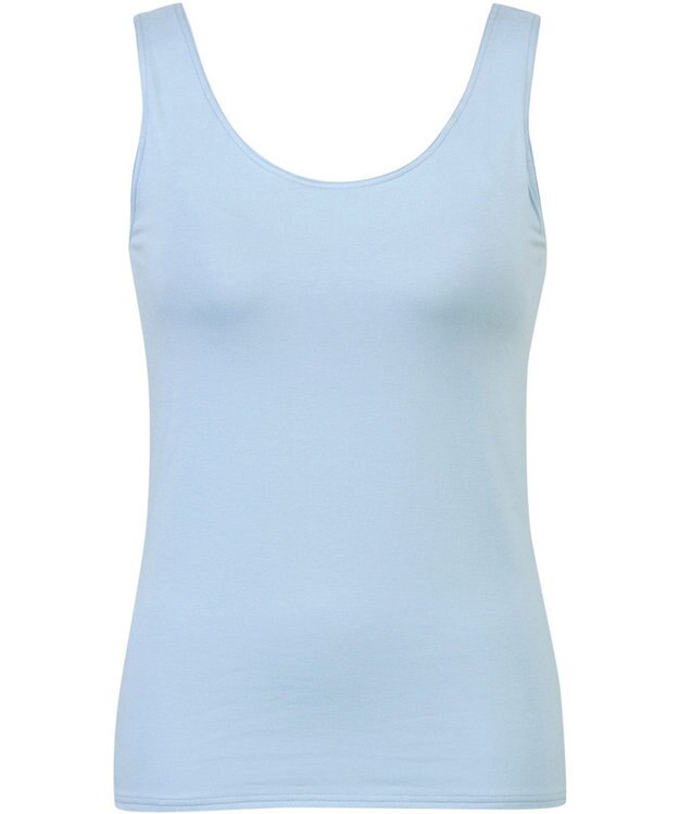 Wing カップ付きタンクトップ ラク きれいなバストシルエット 綿混(身生地部) 【シンクロブラトップ 綿混タイプ】 ブラトップ ET7131 ウイング／ワコール ブルー