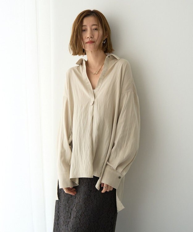 YECCA VECCA スキッパーオーバーシャツ Brown