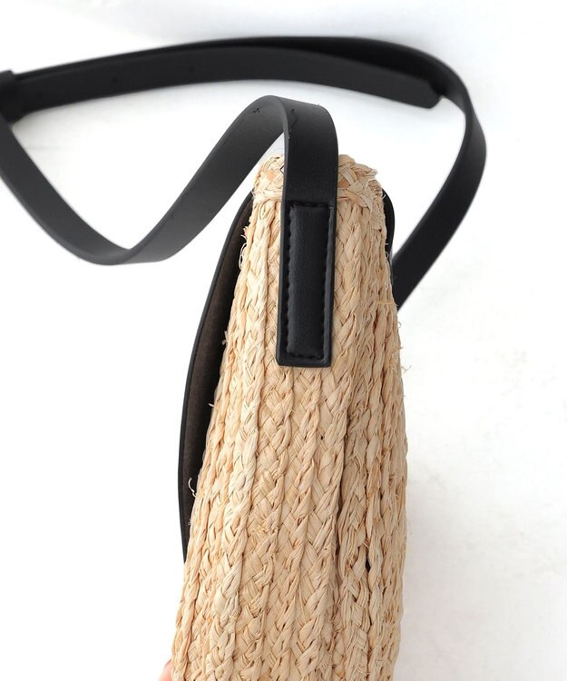 Tiaclasse ラフィアショルダーバッグ ブラック