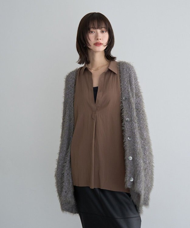 YECCA VECCA スキッパーオーバーシャツ Brown