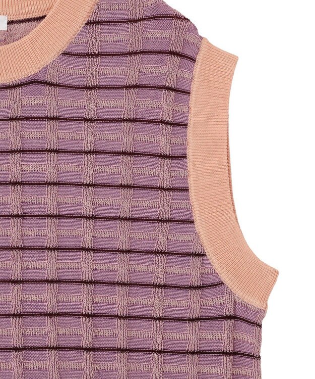 CRAFT STANDARD BOUTIQUE リンクスチェックニットベスト Purple