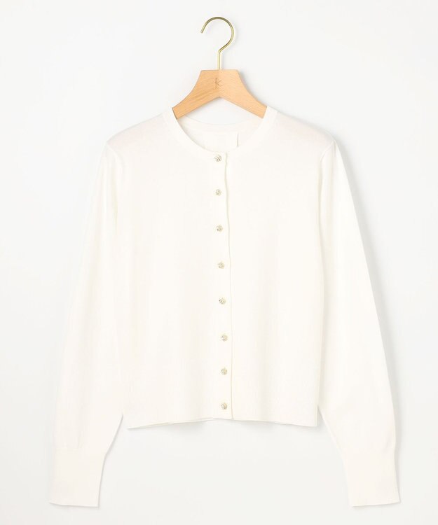 組曲 フラワーメタル ニット カーディガン パールホワイト