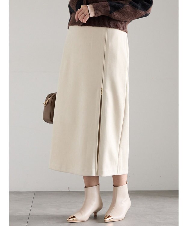 Te chichi スエードサイドZIPスカート オフホワイト