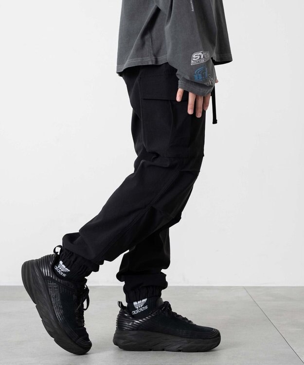 WEGO 【KIDS/ユニセックス着用ITEM】ストレッチトカーゴジョガーパンツ（JUNIOR） ブラック