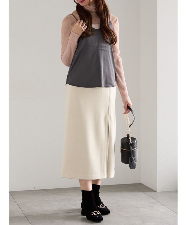 Te chichi スエードサイドZIPスカート オフホワイト