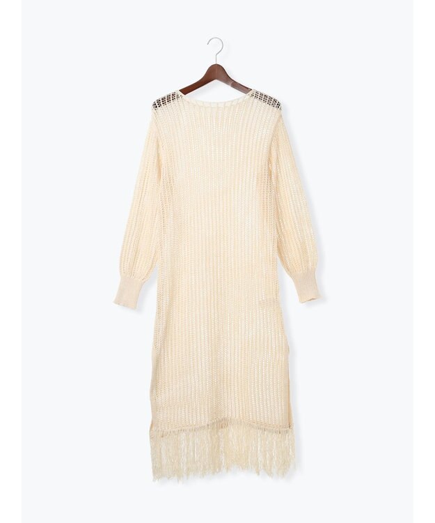 Te chichi フリンジメッシュニットワンピース《2025Autumn catalog vol.2 item》 オフホワイト