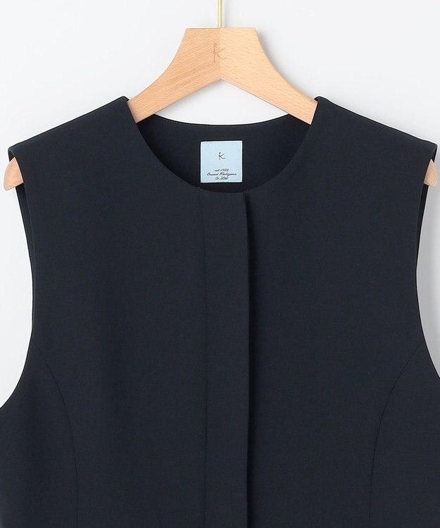 組曲 L 【KUMIKYOKU NAVY】コンフォータブルドレープ ジレ ネイビー系