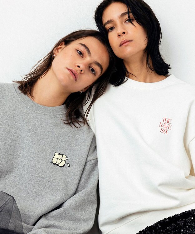 NAVE 【xNAVE】Six Sence Recordコラボ グラフィッククルースウェット ライトグレー系