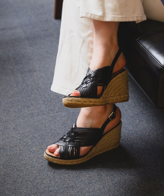 gaimo 【GAIMO/ガイモ】ダブルクロスウェッジサンダル/DUBOIS-US ブラック