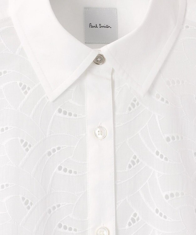 Paul Smith 【洗える】コットンレース 半袖シャツ ホワイト