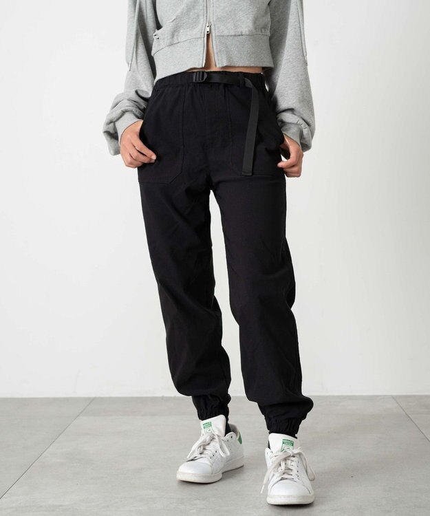 WEGO 【KIDS/ユニセックス着用ITEM】ストレッチトカーゴジョガーパンツ（JUNIOR） ブラック