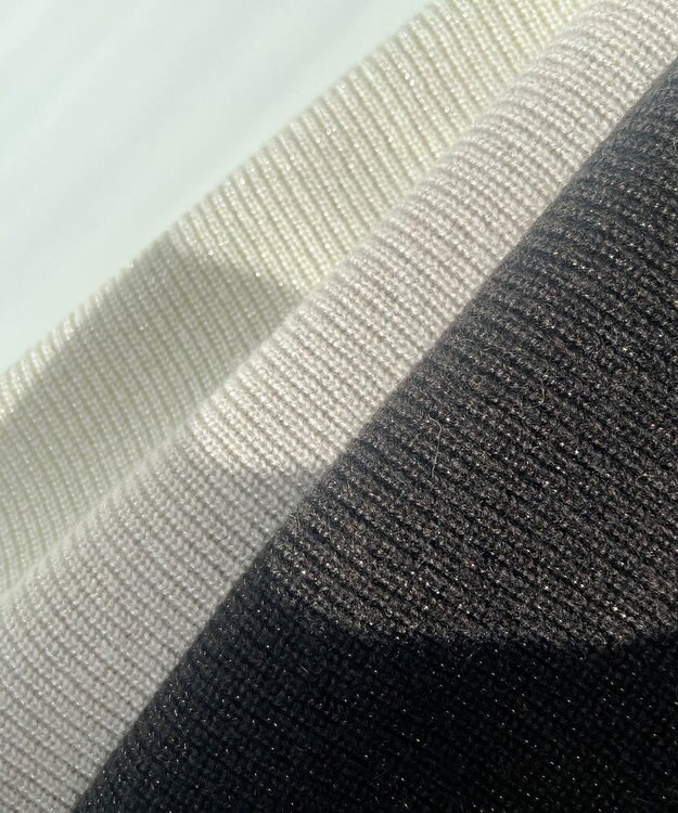 23区 【洗える】ラメウール ハイネック ニット ベージュ系